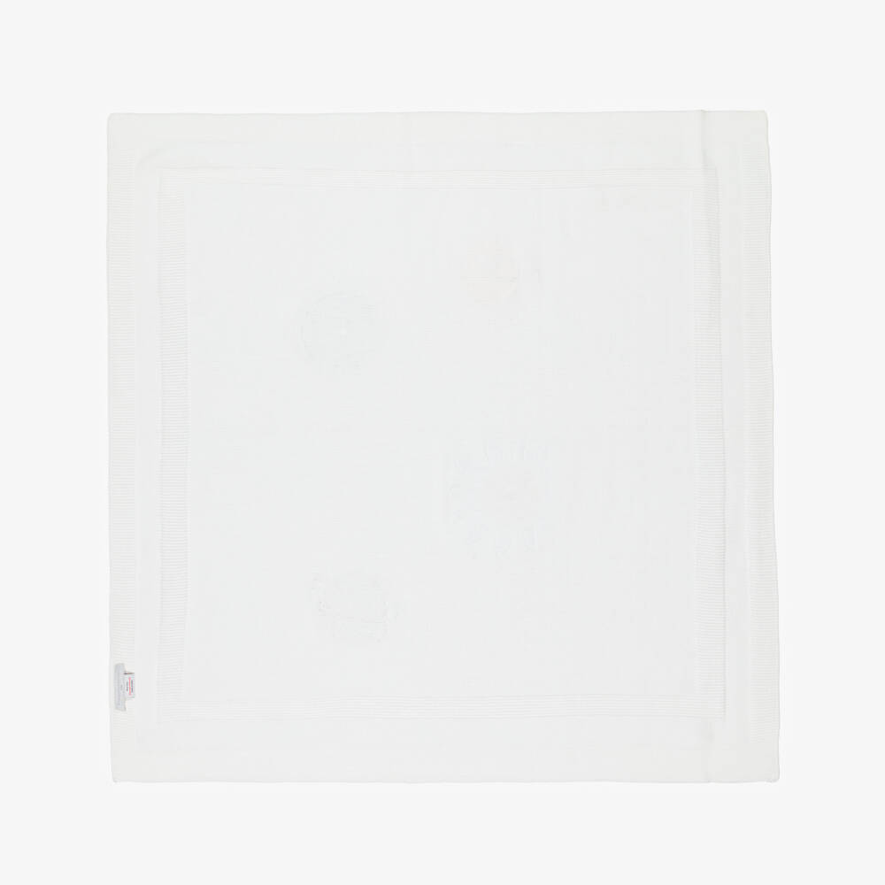 Stella McCartney Kids-Ivory Planet Knit Cotton Blanket (78cm) | Childrensalon