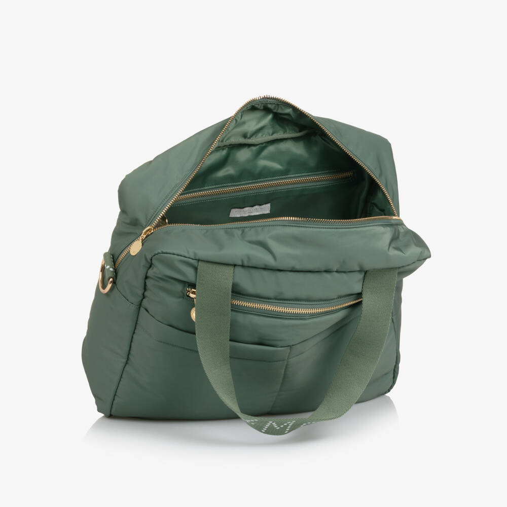 Stella McCartney Kids-Khaki Green Logo Strap Changing Bag (34cm) | Childrensalon