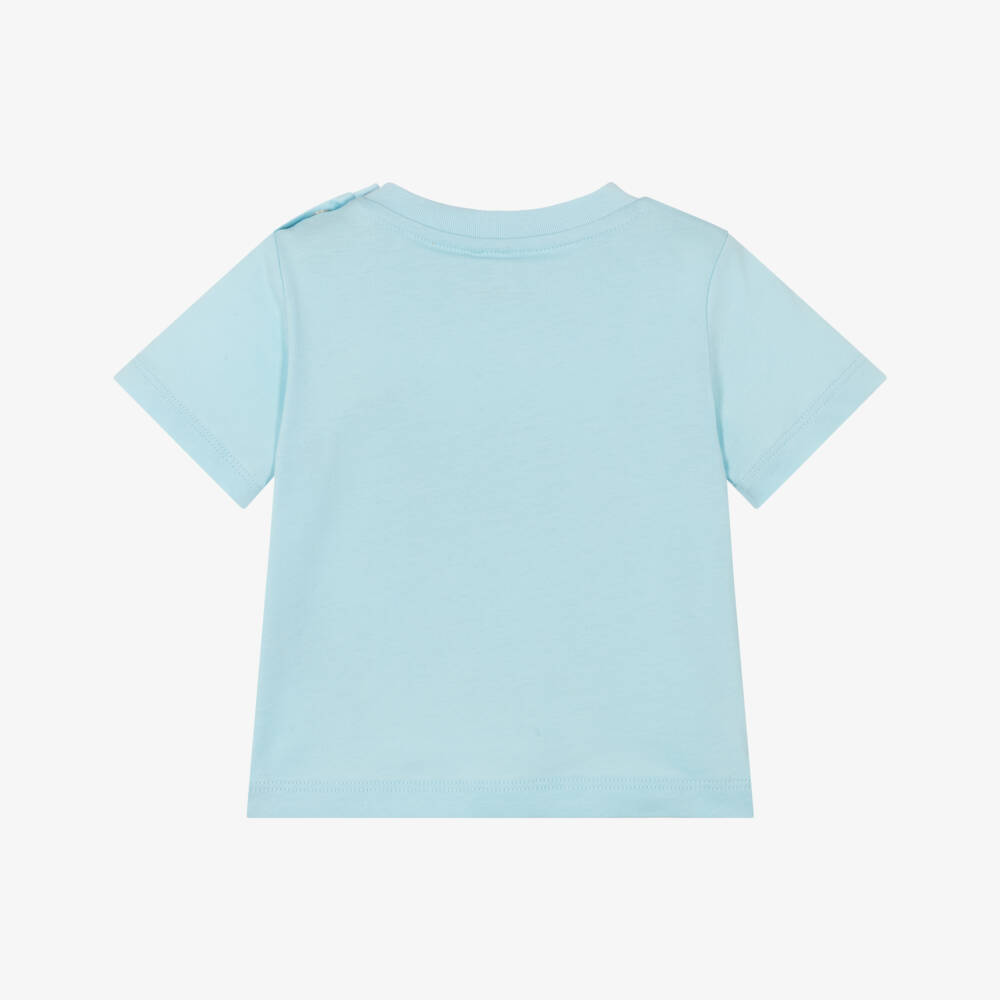Stella McCartney Kids-Pale Blue Cotton Sun & Earth T-Shirt | Childrensalon