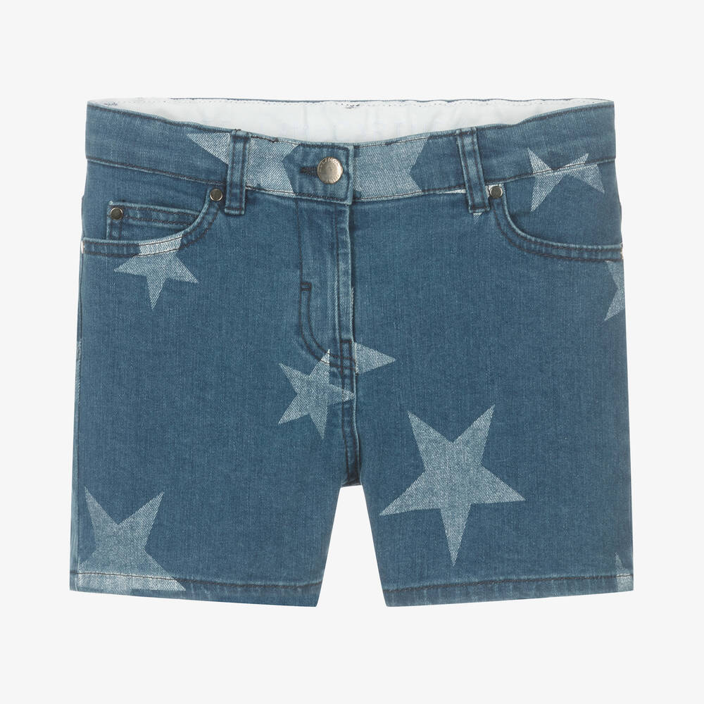 Stella McCartney Kids - Teen Girls Blue Star Print Denim Shorts