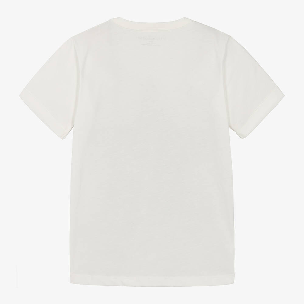 Stella McCartney Kids-Teen Girls Ivory Cotton Star Fringe T-Shirt | Childrensalon