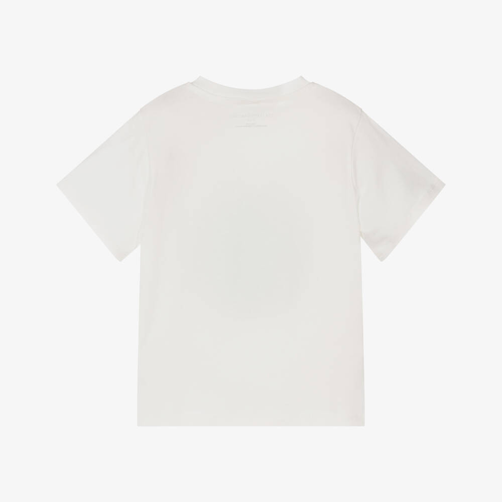 Stella McCartney Kids-White Cotton Frog T-Shirt | Childrensalon