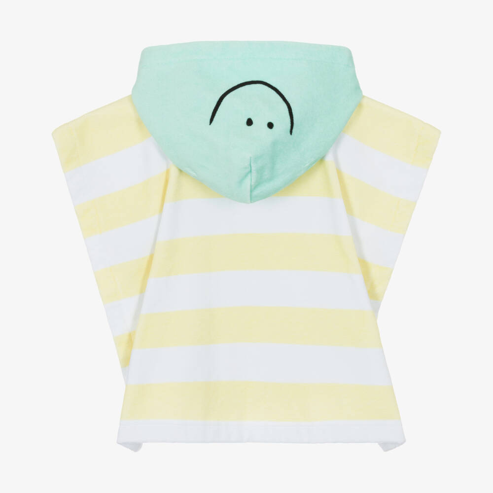 Stella McCartney Kids-Yellow Stripe Hooded Towel Poncho | Childrensalon