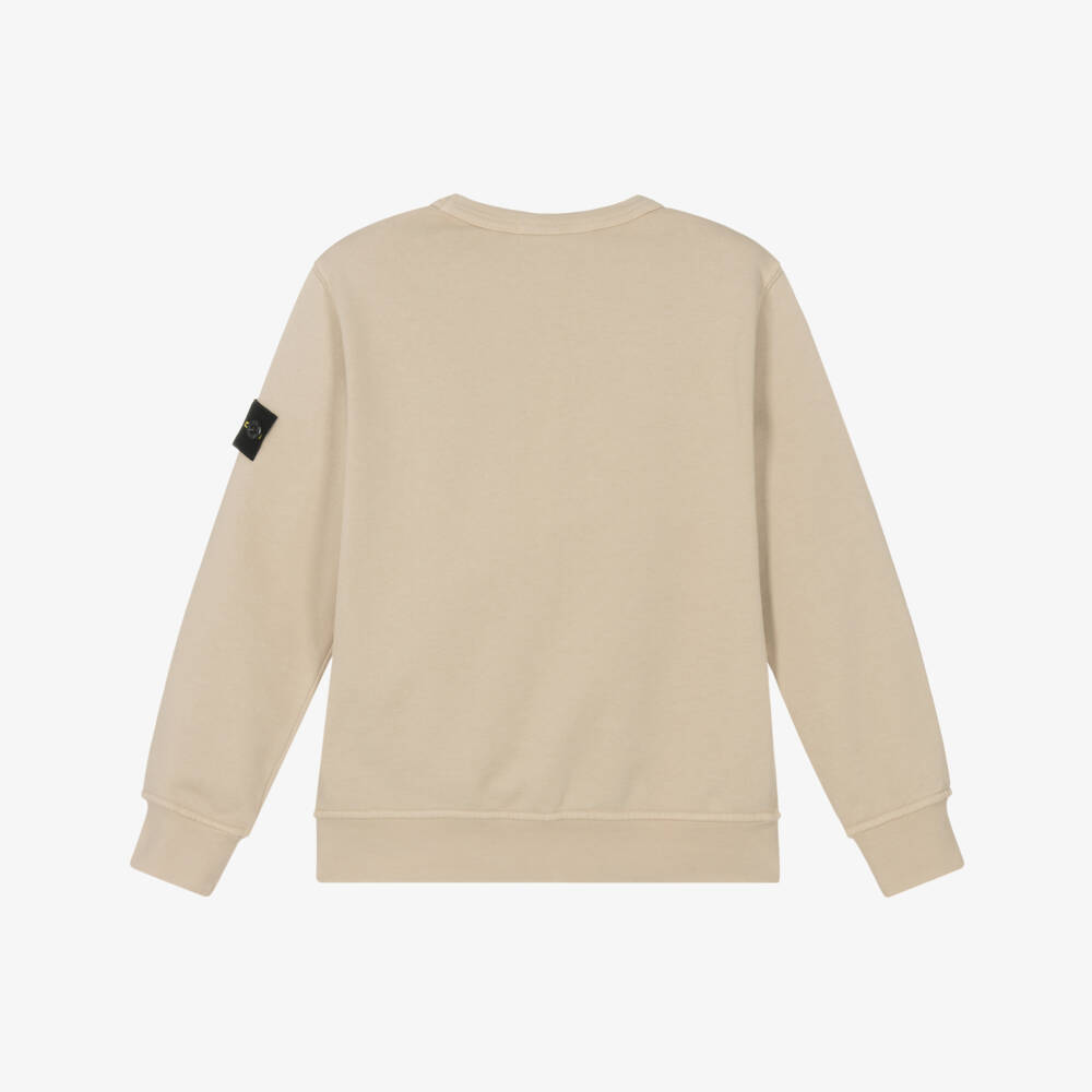 Stone Island Junior-Boys Beige Cotton Pocket Sweatshirt with Compass Badge | Childrensalon