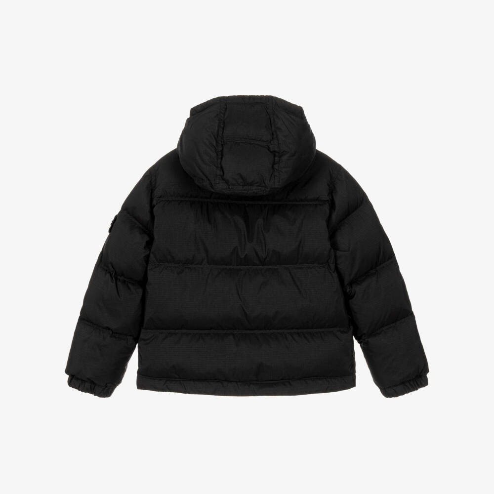 Stone Island Junior-Boys Black Down Padded Ripstop Jacket | Childrensalon