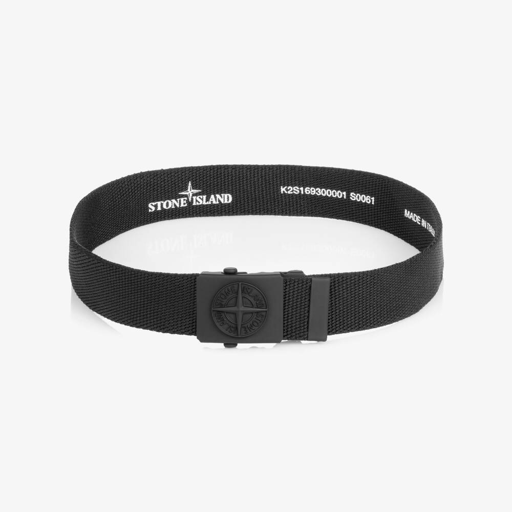 Stone Island Junior-Ремень черный с пряжкой с компасом для мальчиков | Childrensalon