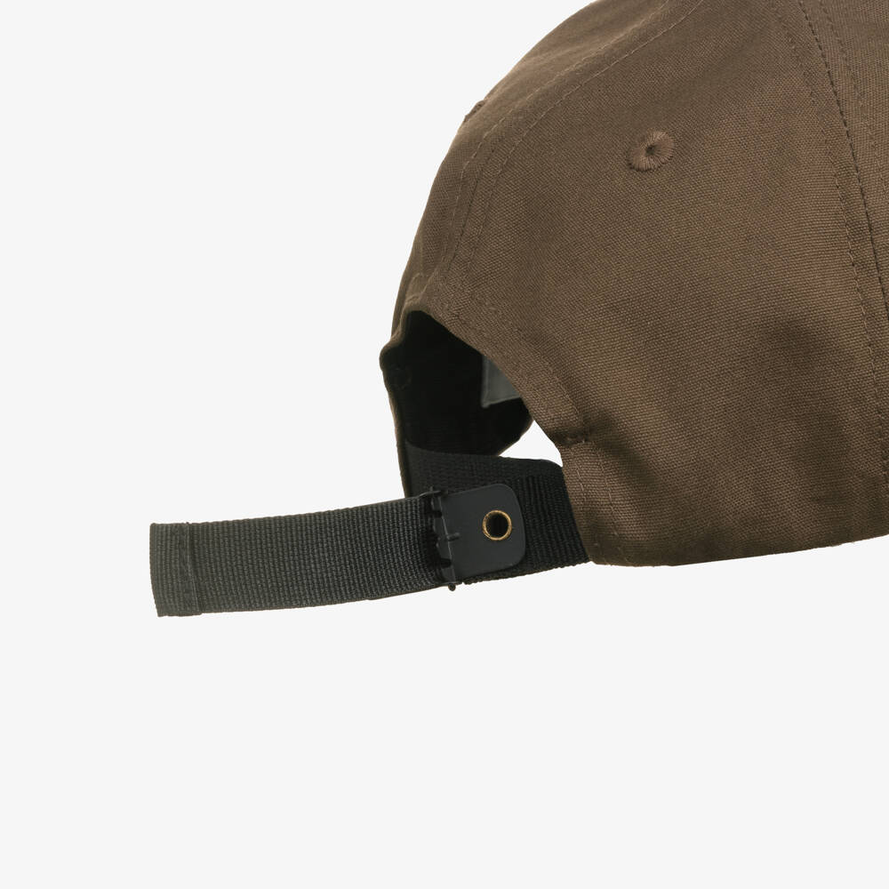 Stone Island Junior-Boys Khaki Green Canvas Baseball Cap with Logo | Childrensalon