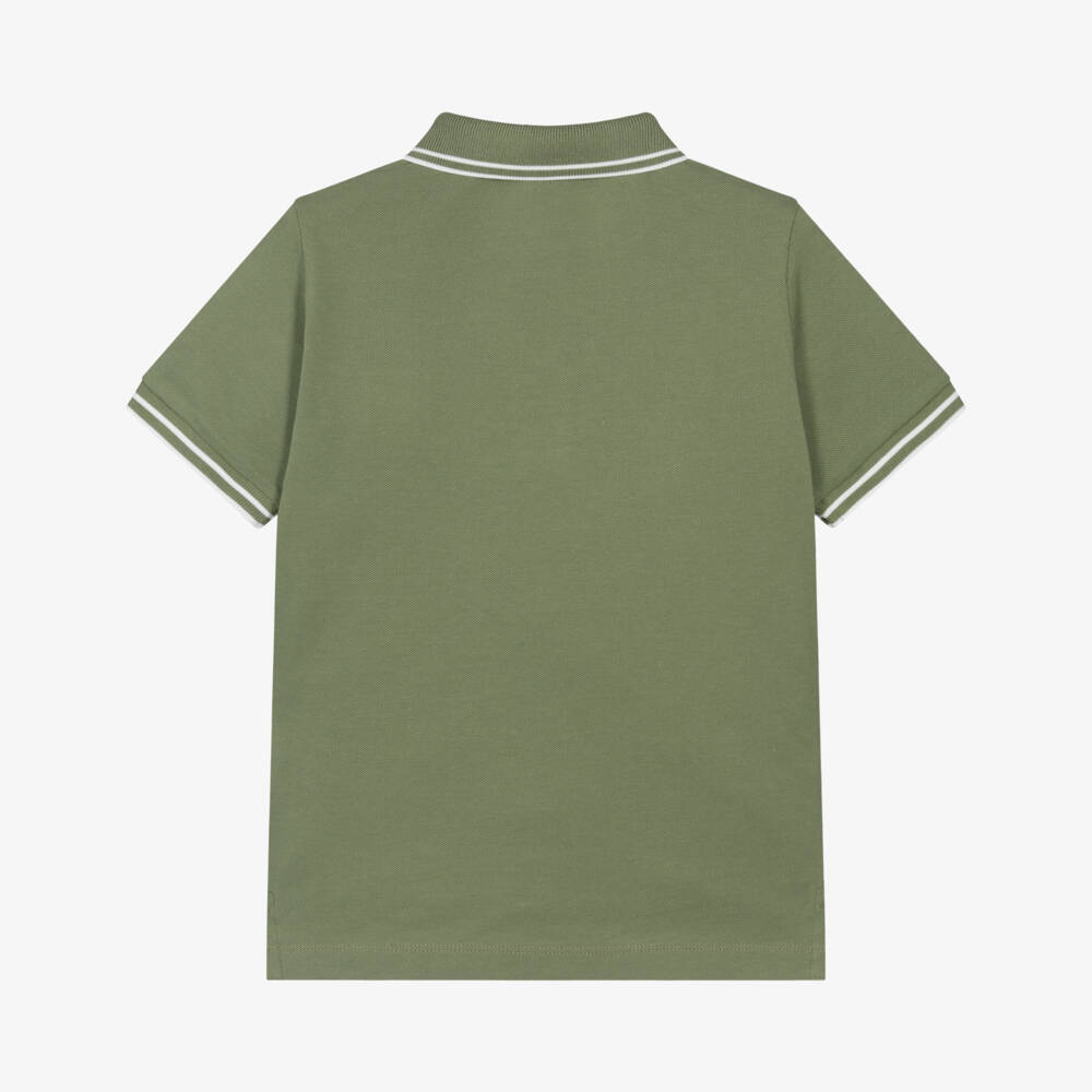 Stone Island Junior-Boys Moss Green Organic Cotton Polo Shirt | Childrensalon