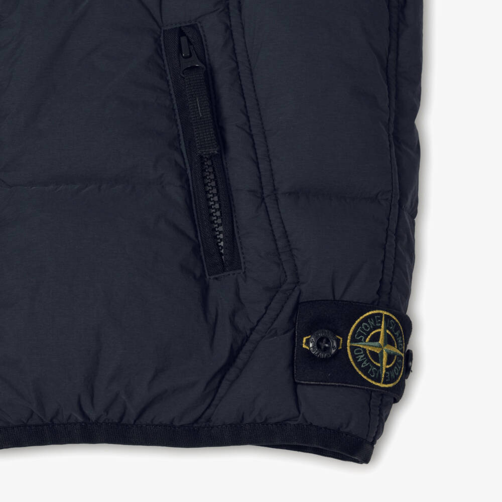 Stone Island Junior-Boys Navy Blue Down Padded Gilet with Compass Badge | Childrensalon