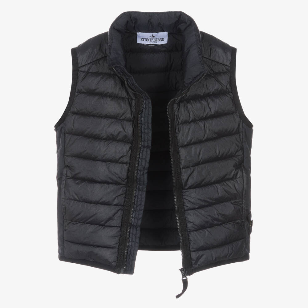 Stone Island Junior-Boys Navy Blue Gilet with Down Padding | Childrensalon