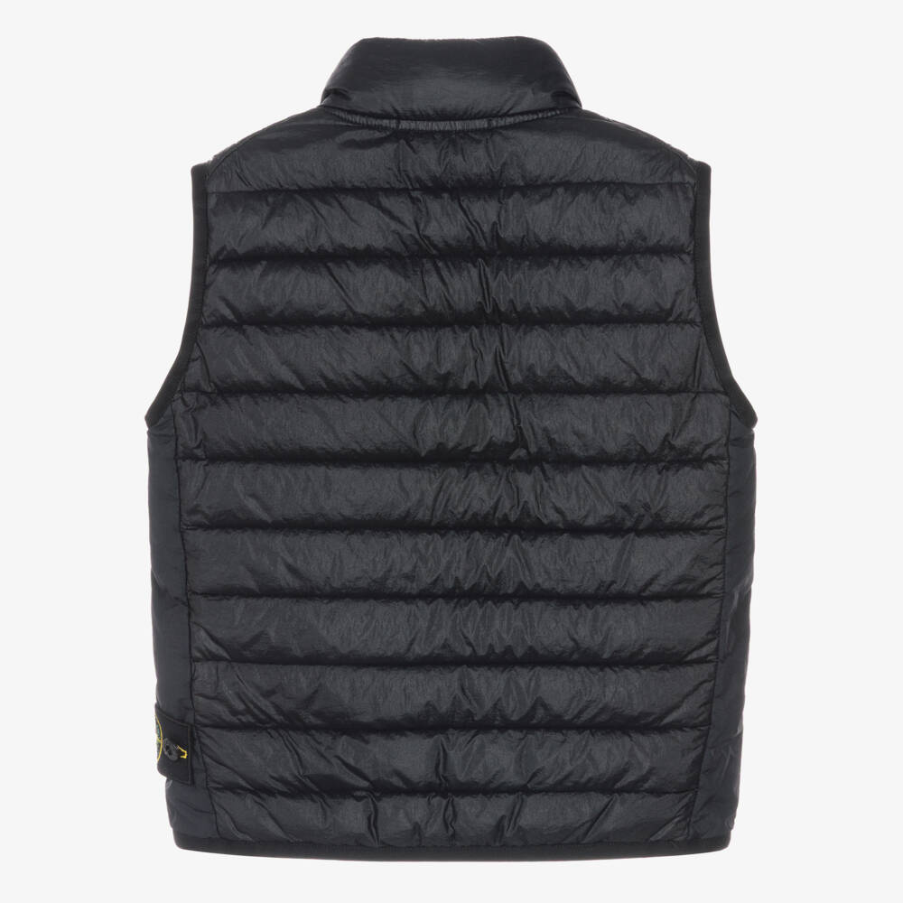 Stone Island Junior-Boys Navy Blue Gilet with Down Padding | Childrensalon