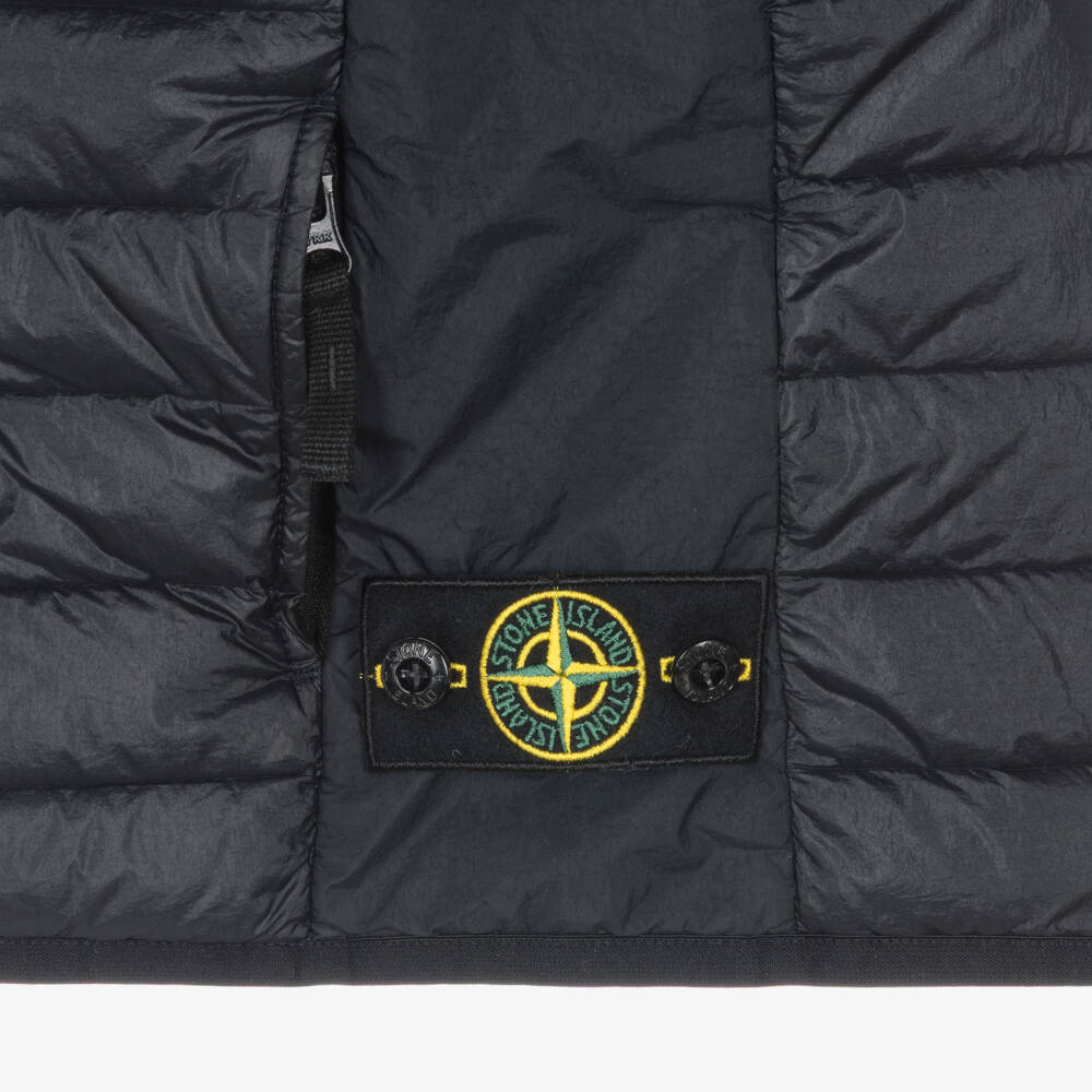 Stone Island Junior-Boys Navy Blue Gilet with Down Padding | Childrensalon