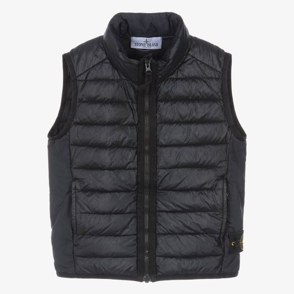 Stone Island Junior-Boys Navy Blue Gilet with Down Padding | Childrensalon
