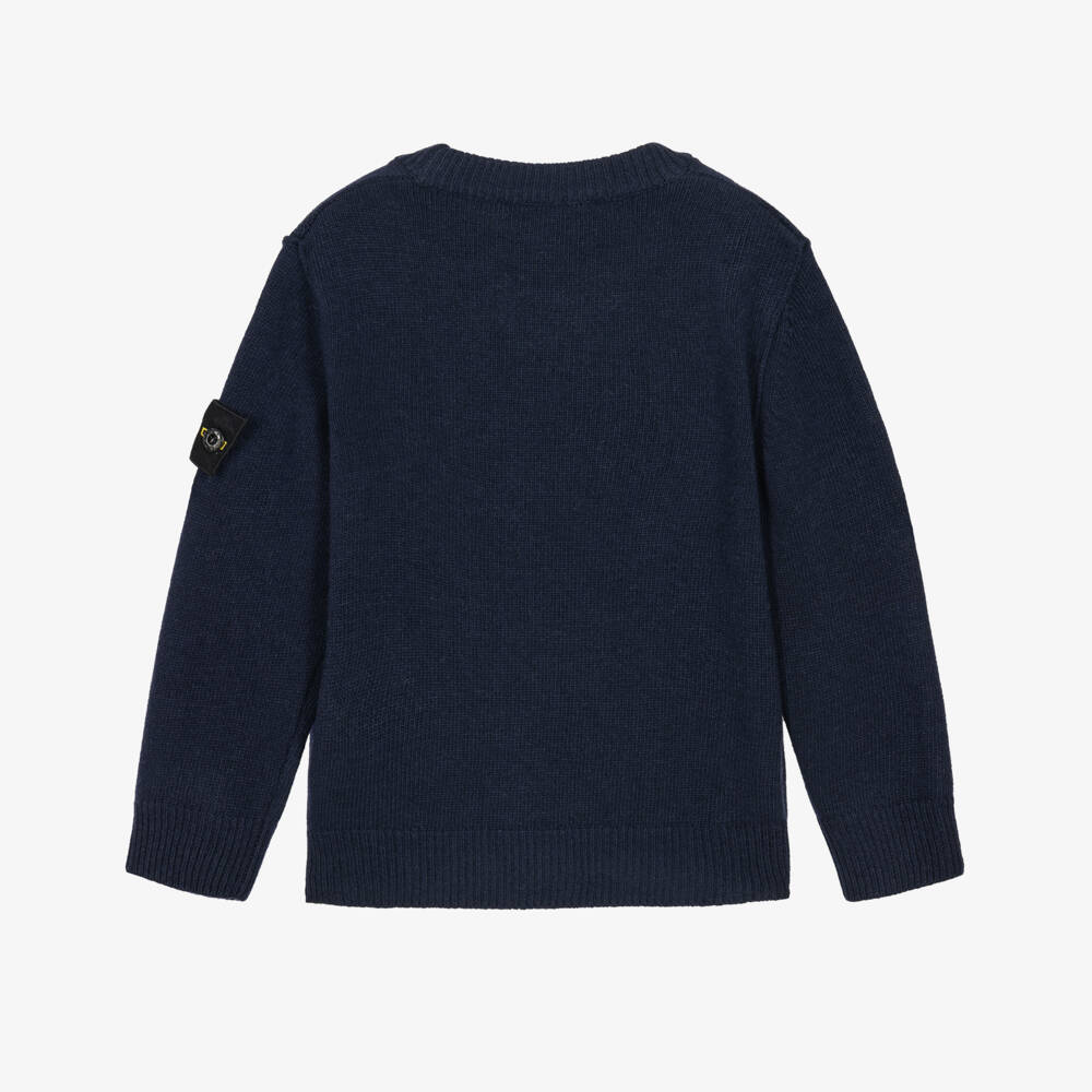 Stone Island Junior-Boys Navy Blue Knitted Compass Sweater | Childrensalon