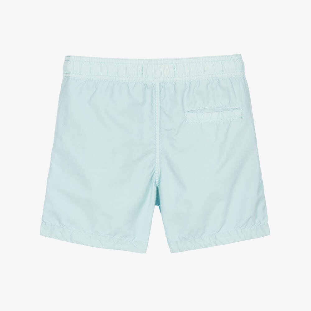 Stone Island Junior-Boys Sky Blue Swim Shorts with Compass Logo Badge | Childrensalon