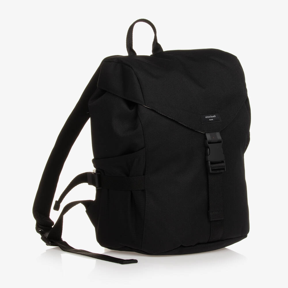 Storksak-Black Eco Backpack Changing Bag (34cm) | Childrensalon