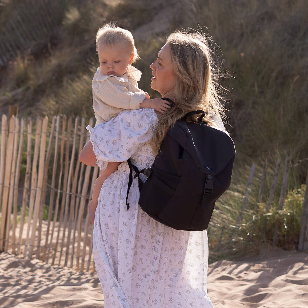 Storksak-Black Eco Backpack Changing Bag (34cm) | Childrensalon