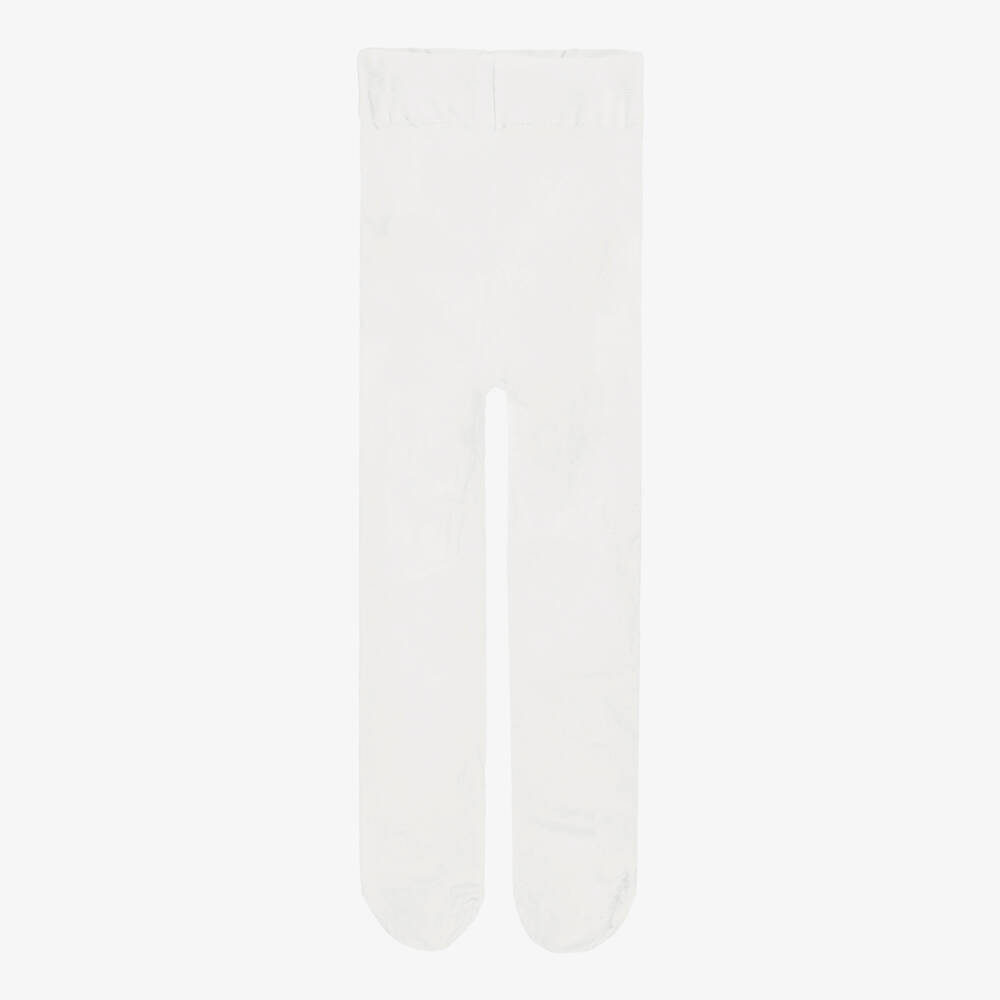 Story Loris-Baby Girls Sheer White Ruffle Tights | Childrensalon