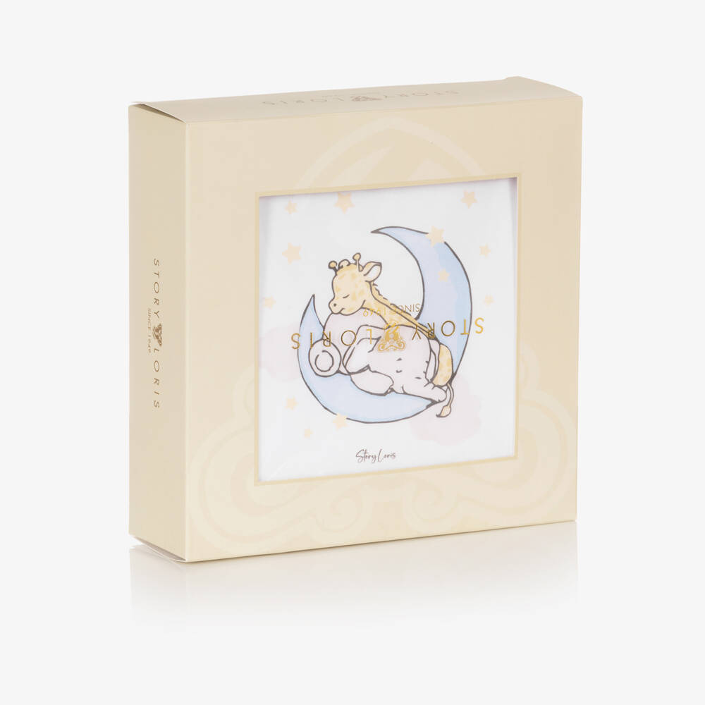 Story Loris-Blue & White Cotton Moon Pyjamas | Childrensalon