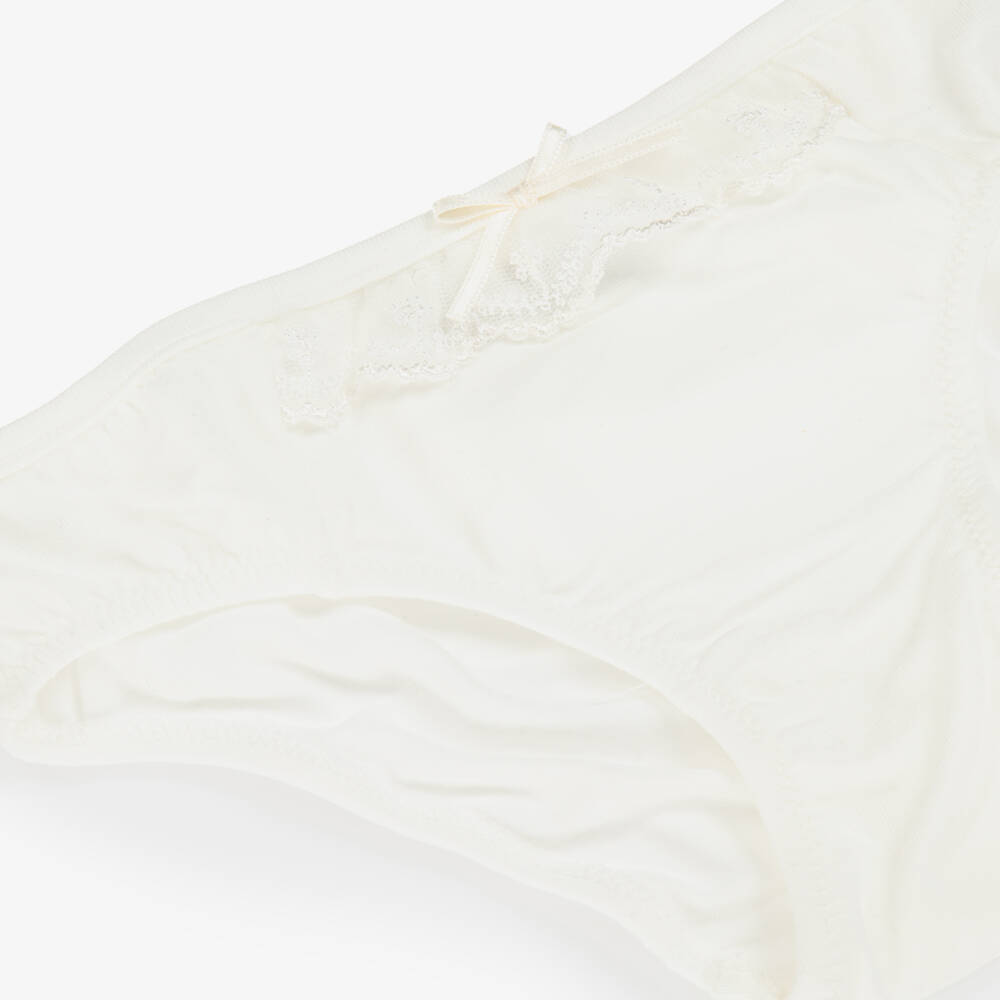 Story Loris-Трусики кремовые из микромодального трикотажа для девочек | Childrensalon