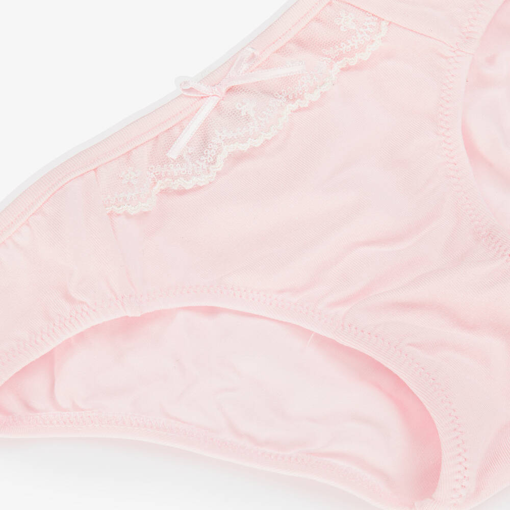 Story Loris-Girls Pink Micromodal Jersey Knickers | Childrensalon