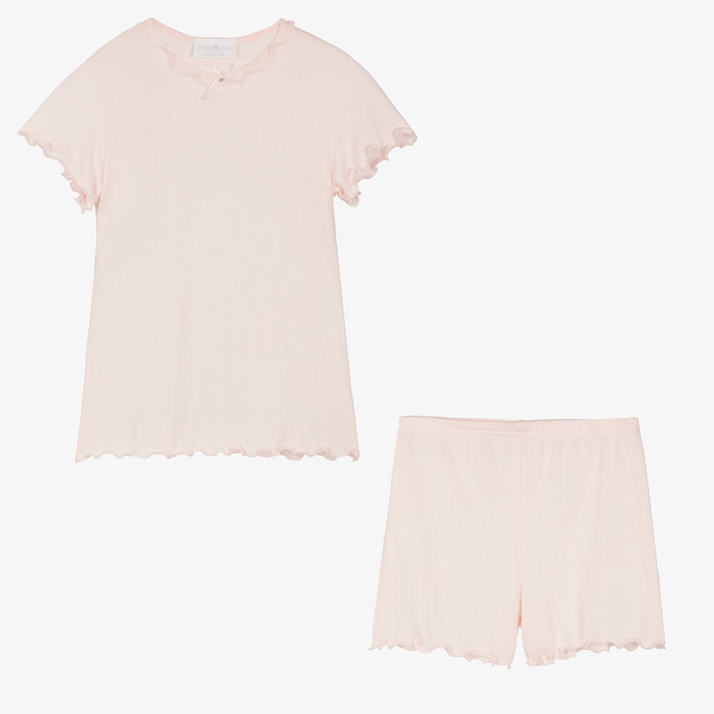 Story Loris-Girls Pink Modal Short Pyjamas | Childrensalon