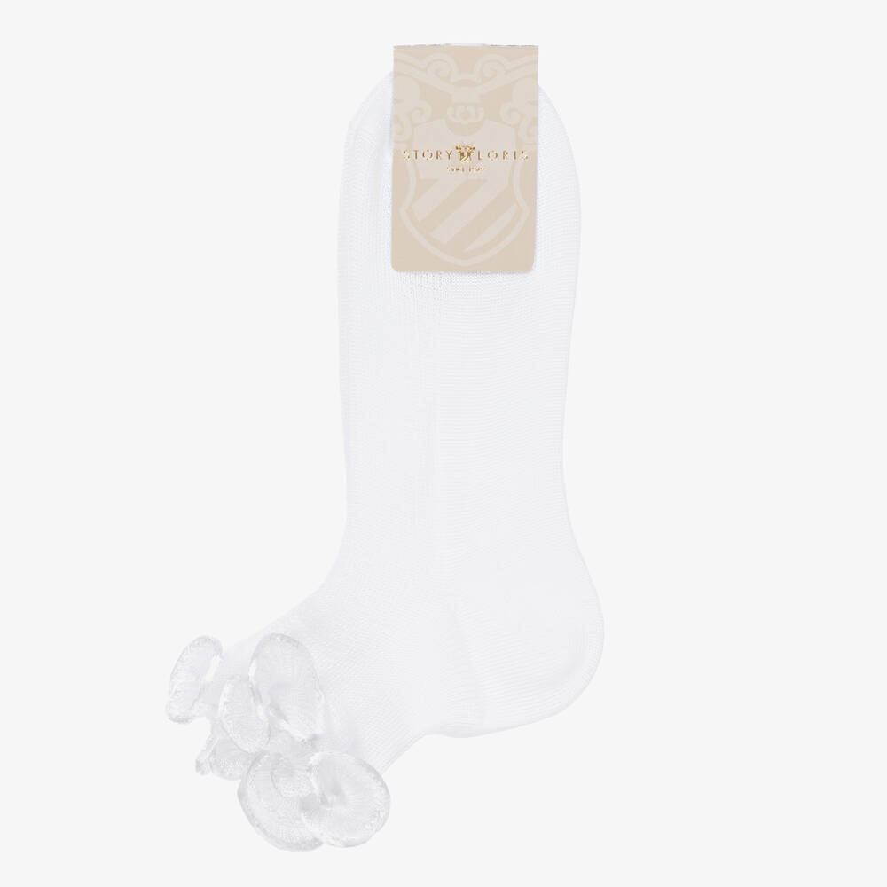 Story Loris-Белые носки с рюшами для девочек | Childrensalon
