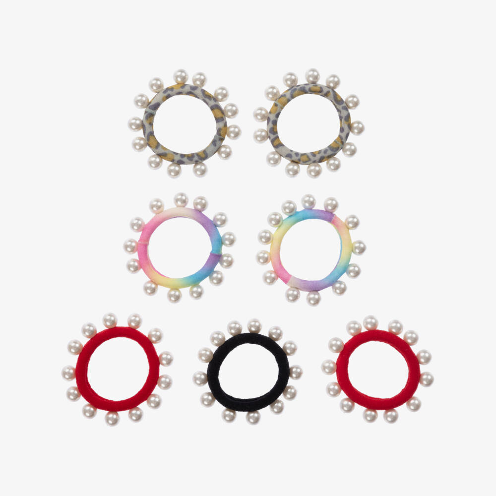 Super Smalls-Girls Central Park Pearl Hair Ties (7 Pack) | Childrensalon