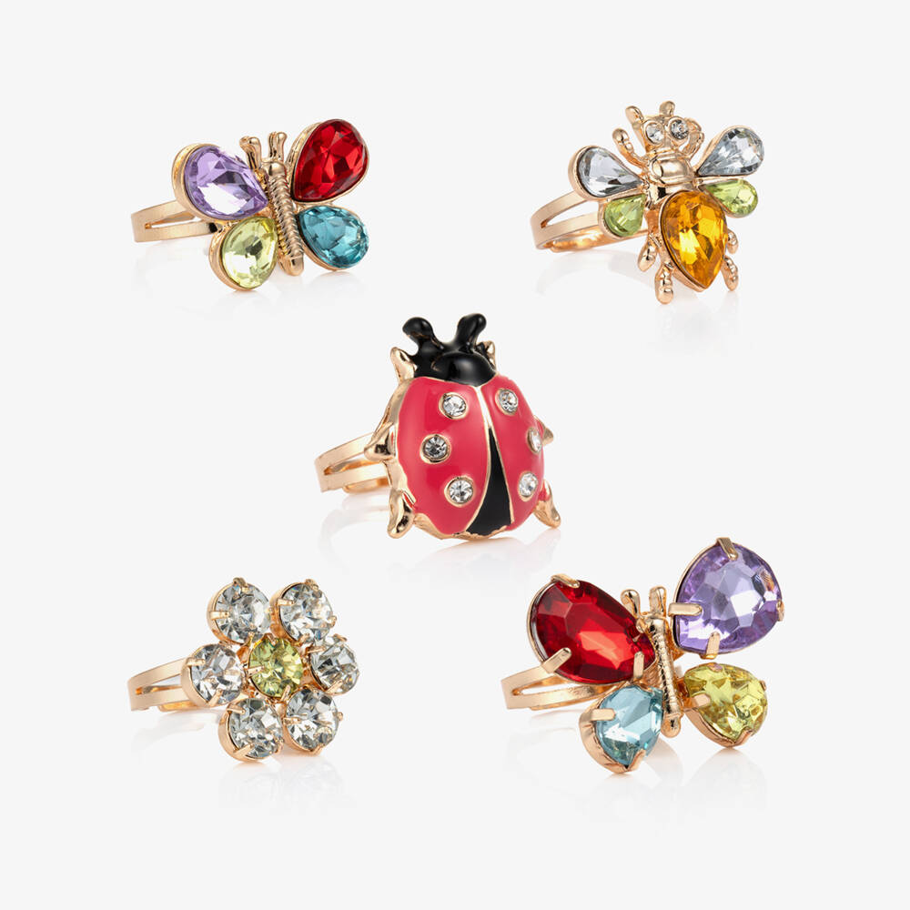 Super Smalls-Girls Garden Get-Together Rings (5 Pack) | Childrensalon