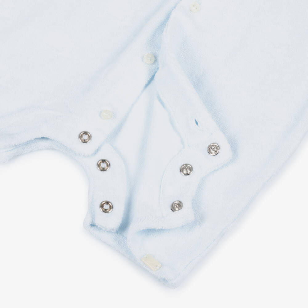 Tartine et Chocolat-Baby Boys Blue Cotton Towelling Hedgehog Shortie | Childrensalon