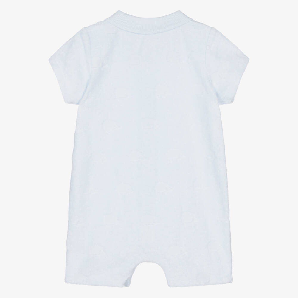 Tartine et Chocolat-Baby Boys Blue Cotton Towelling Hedgehog Shortie | Childrensalon