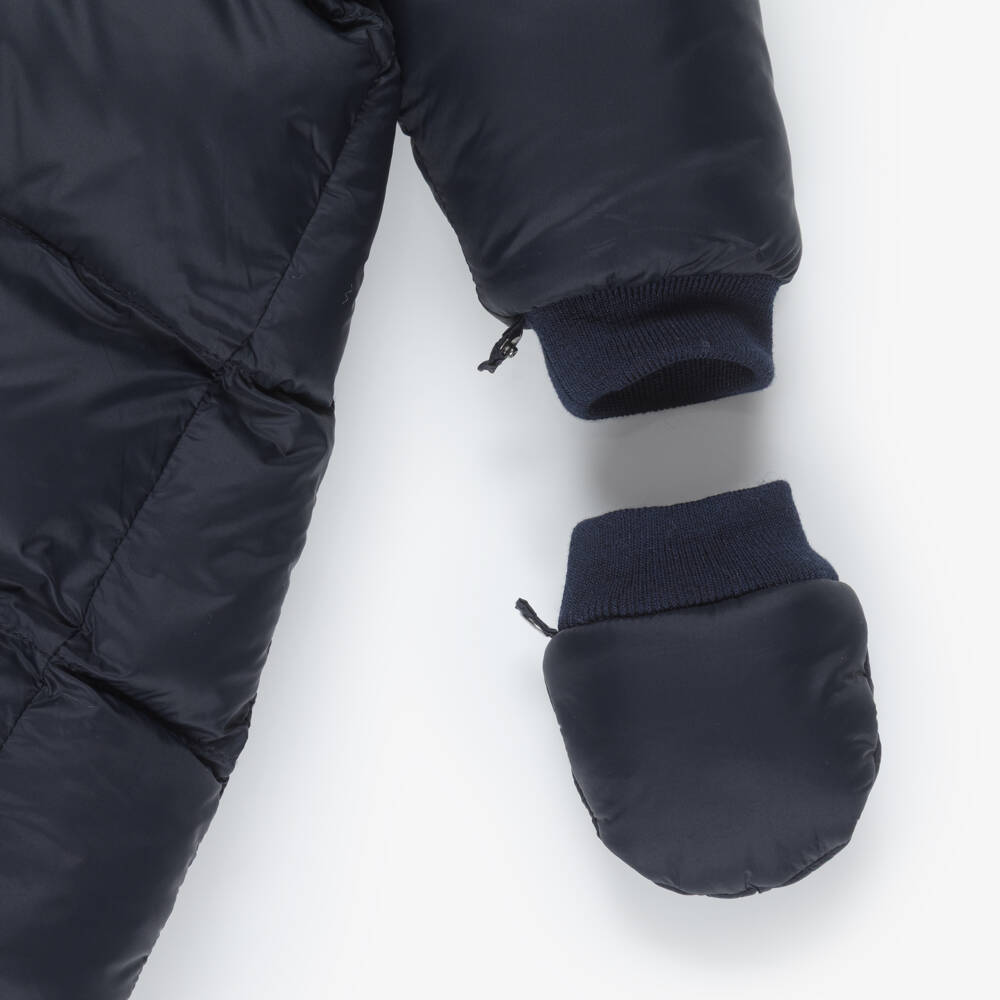 Tartine et Chocolat-Baby Boys Blue Padded Snowsuit with Booties & Mittens | Childrensalon