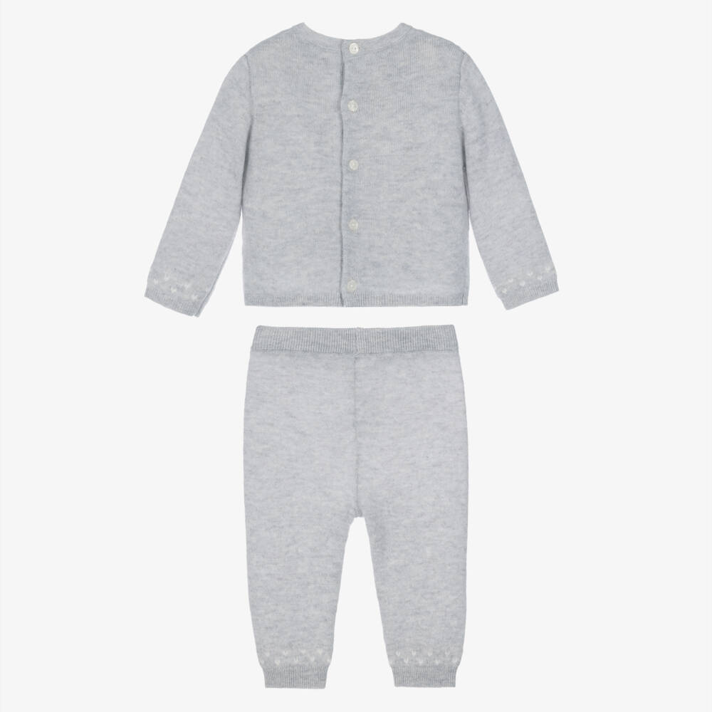 Tartine et Chocolat-Baby Boys Grey Wool & Cashmere Trouser Set | Childrensalon