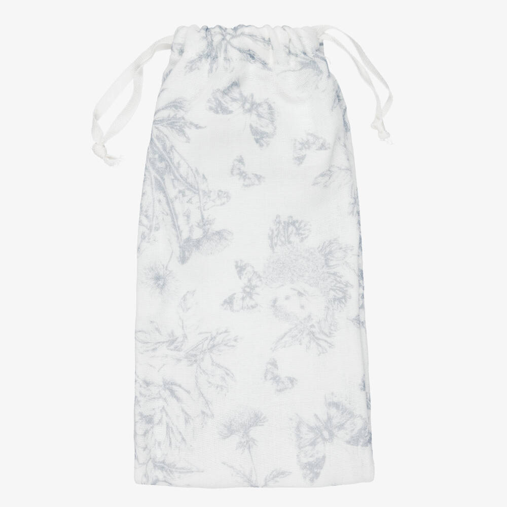 Tartine et Chocolat-Baby Girls Grey Toile De Jouy Brush & Comb Set | Childrensalon