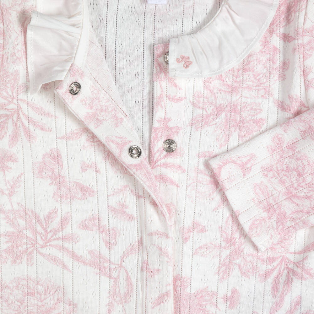 Tartine et Chocolat-Baby Girls Pink Toile de Jouy Babysuit Gift Set | Childrensalon
