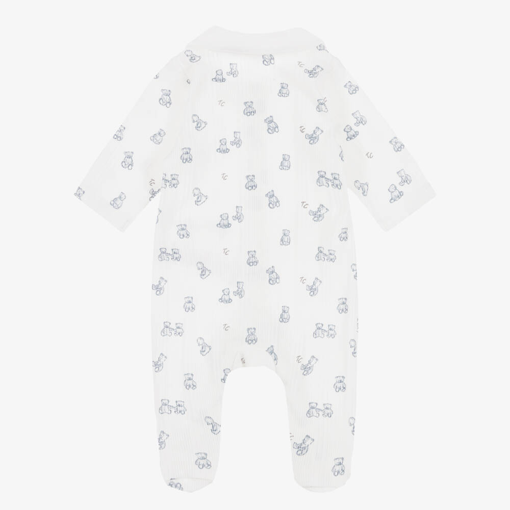 Tartine et Chocolat-Baby Ivory Bear Print Babygrow | Childrensalon