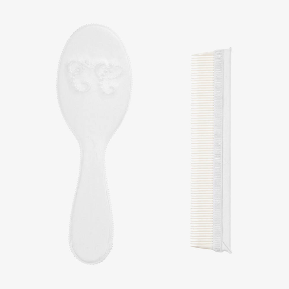 Tartine et Chocolat-Baby White Brush & Comb Set | Childrensalon