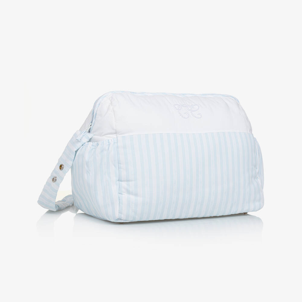 Tartine et Chocolat-حقيبة لمستلزمات الأطفال قطن لون أزرق و أبيض (37سم) | Childrensalon