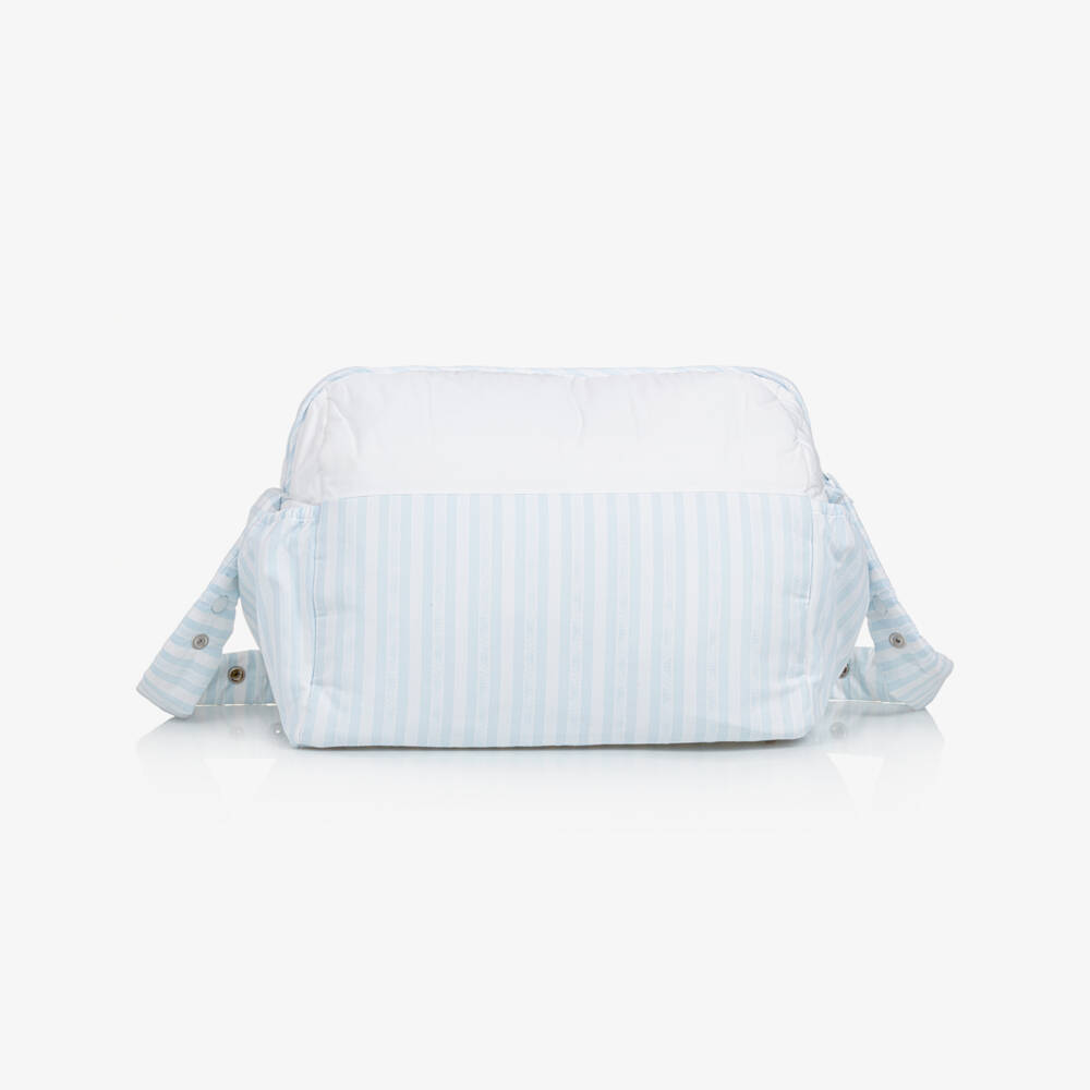 Tartine et Chocolat-حقيبة لمستلزمات الأطفال قطن لون أزرق و أبيض (37سم) | Childrensalon