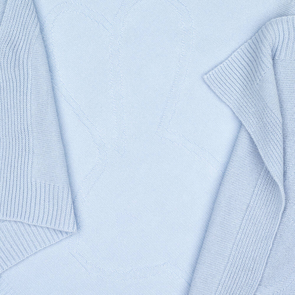Tartine et Chocolat-Blue Pure Cashmere Baby Blanket (100cm) | Childrensalon