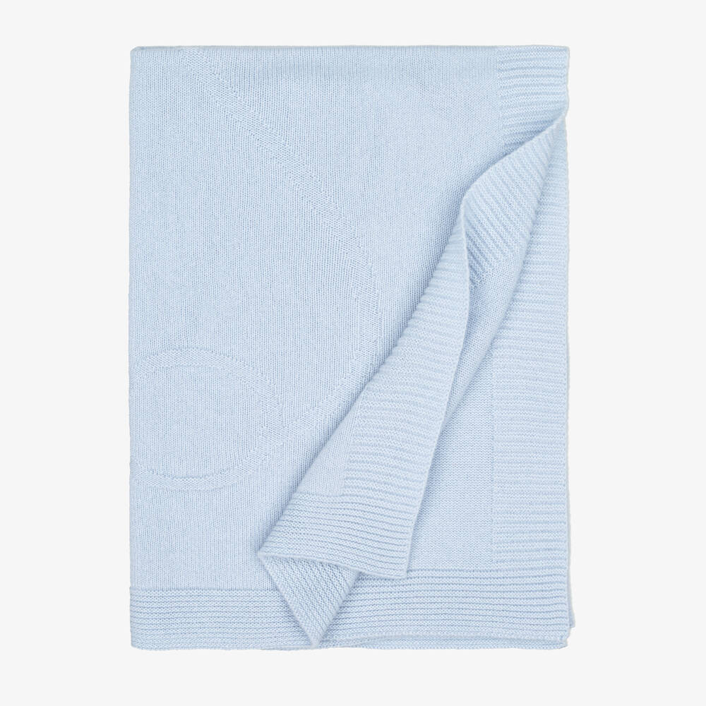 Tartine et Chocolat-Blue Pure Cashmere Baby Blanket (100cm) | Childrensalon