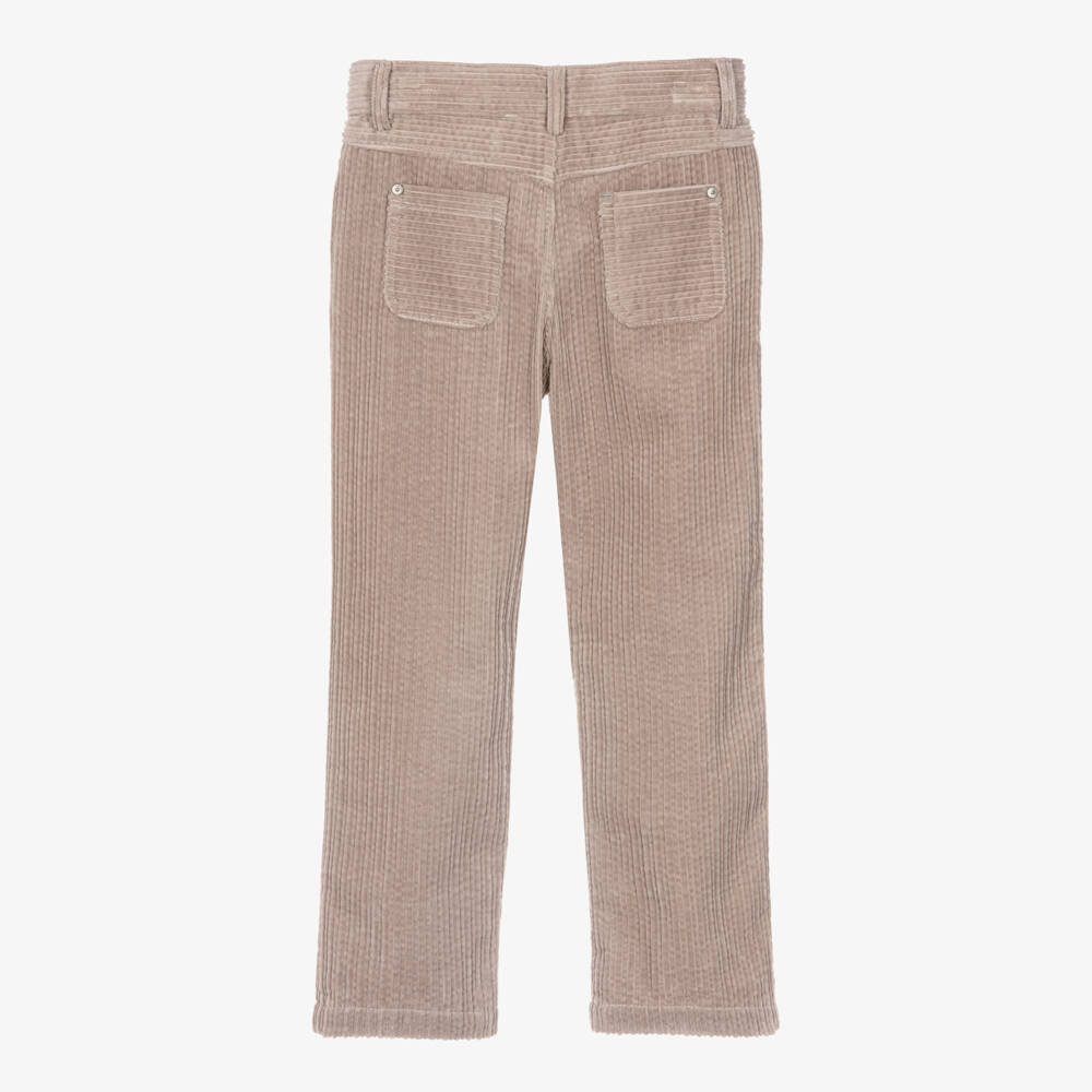 Tartine et Chocolat-Boys Beige Corduroy Straight Leg Trousers | Childrensalon