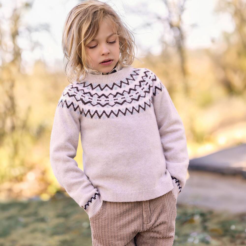 Tartine et Chocolat-Boys Beige Corduroy Straight Leg Trousers | Childrensalon