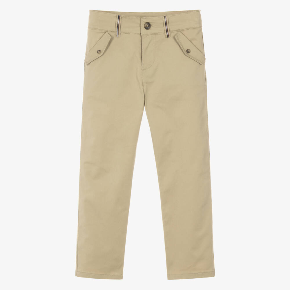 Tartine et Chocolat-Boys Beige Cotton Twill Trousers | Childrensalon