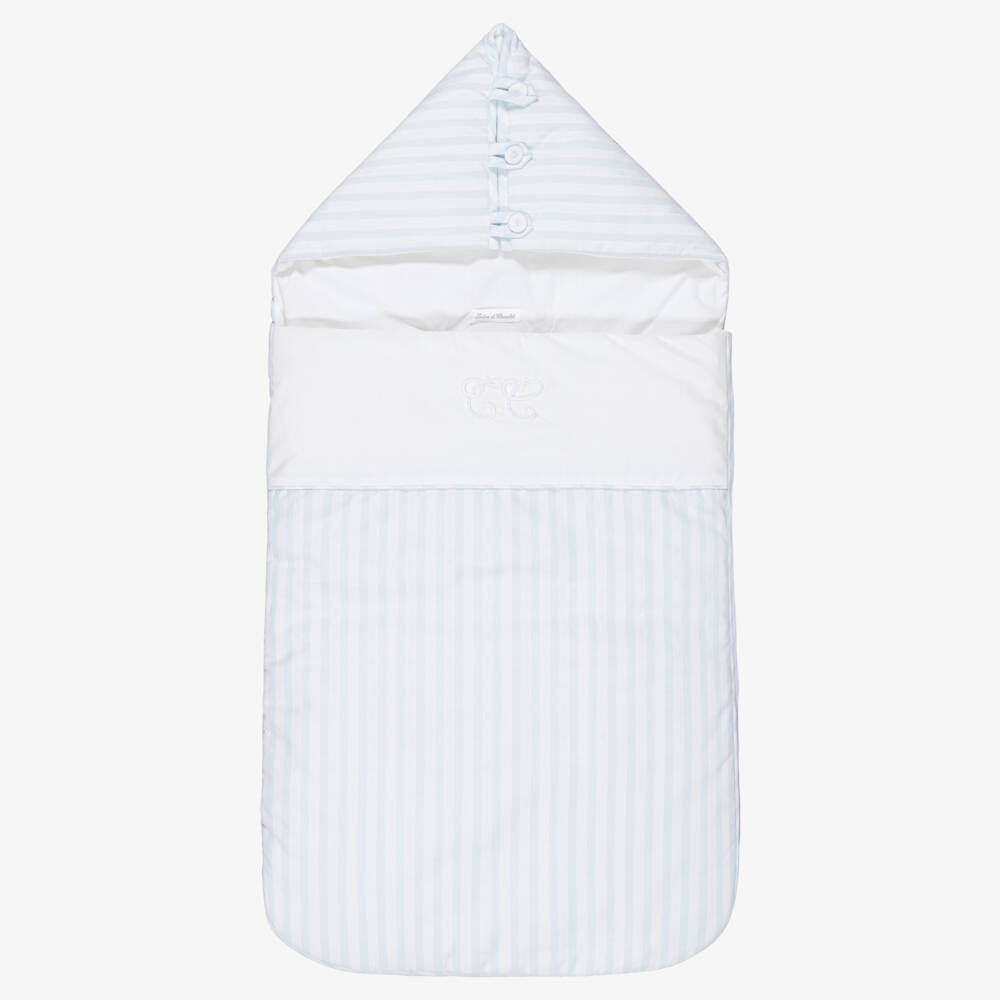 Tartine et Chocolat-بيبي نيست قطن لون أزرق و أبيض (80سم) | Childrensalon