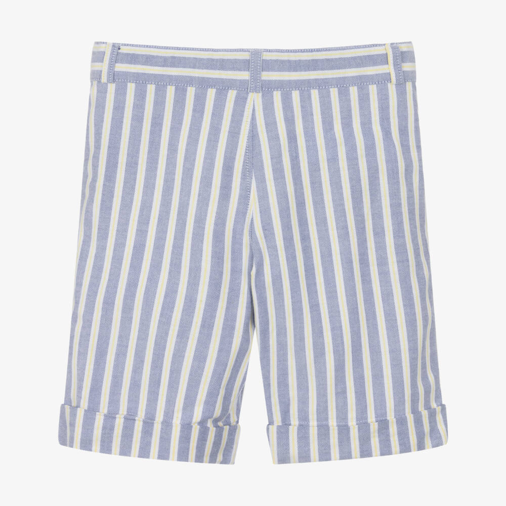 Tartine et Chocolat-Шорты сине-белые в полоску из хлопка для мальчиков | Childrensalon