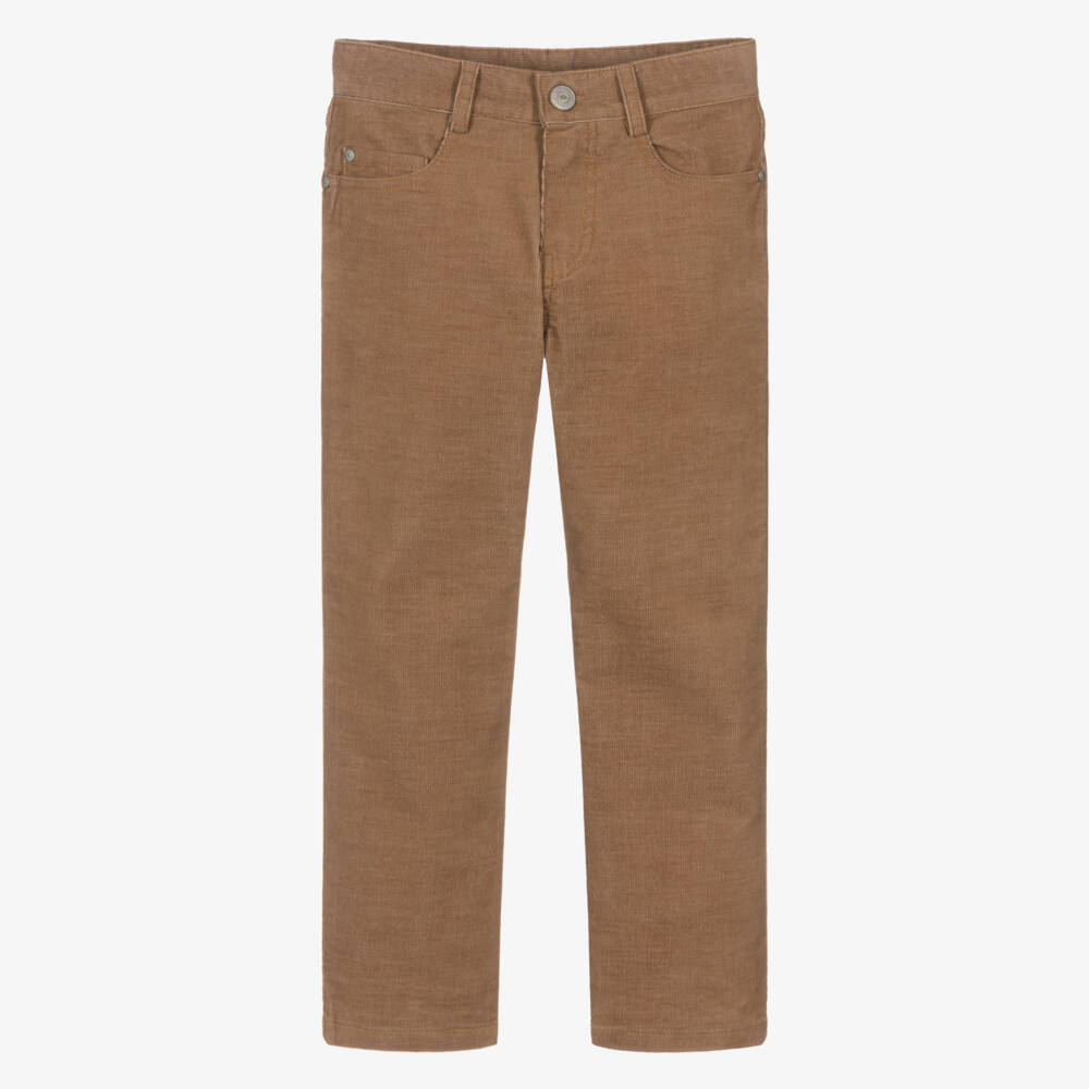Tartine et Chocolat-Boys Brown Needlecord Trousers | Childrensalon