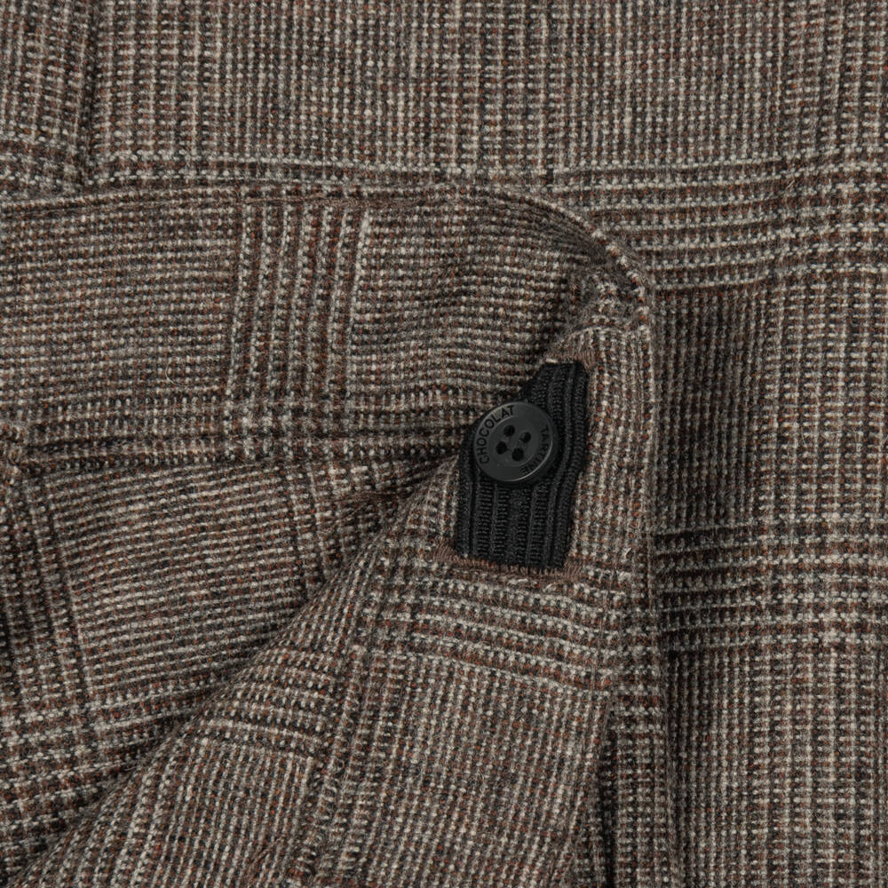 Tartine et Chocolat-Boys Chocolate Brown Check Trousers | Childrensalon