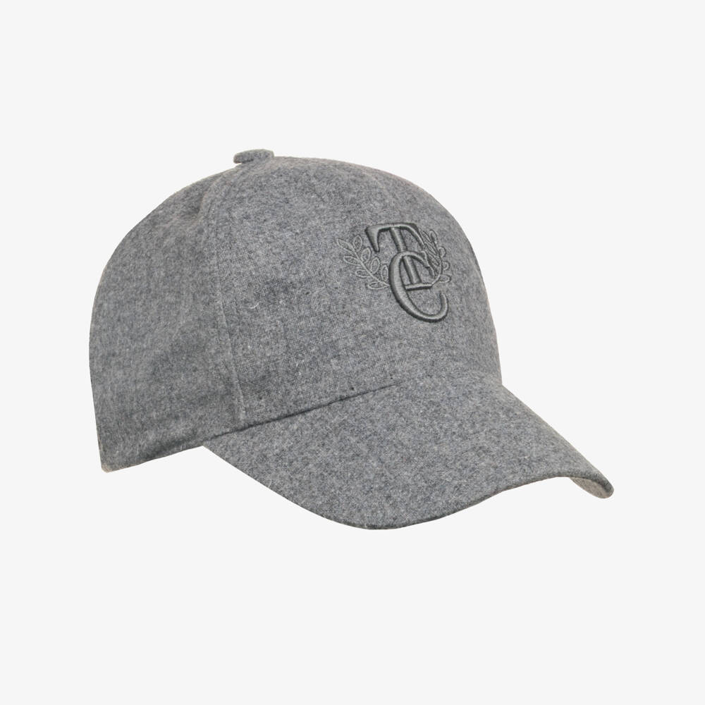 Tartine et Chocolat-Boys Dark Grey Logo Embroidered Cap | Childrensalon
