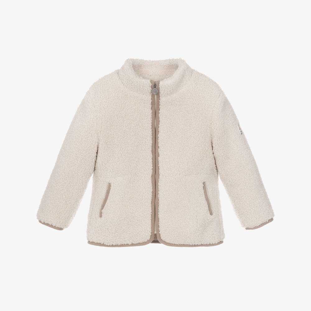 Tartine et Chocolat-Boys Ivory & Beige Sherpa Fleece Jacket  | Childrensalon